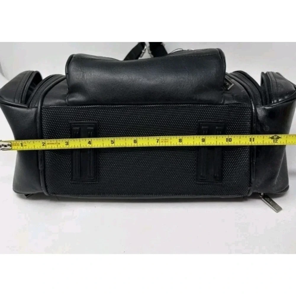 Ambico Black Faux Leather Camera Bag With Multiple Compartments And Strap in EUC